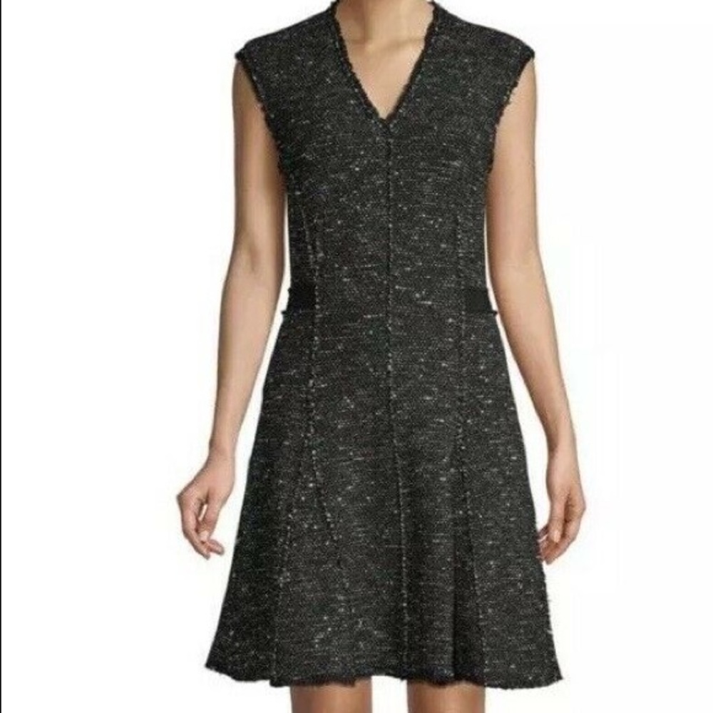 Rebecca Taylor Stretch Tweed Black and White Dress